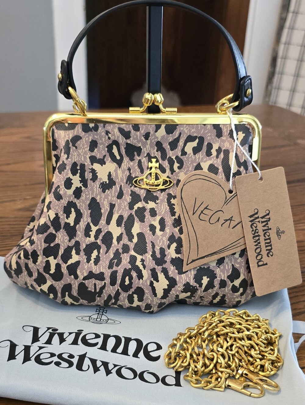 Vivienne Westwood Granny Frame Crossbody/Handbag In Leopard Print NWT